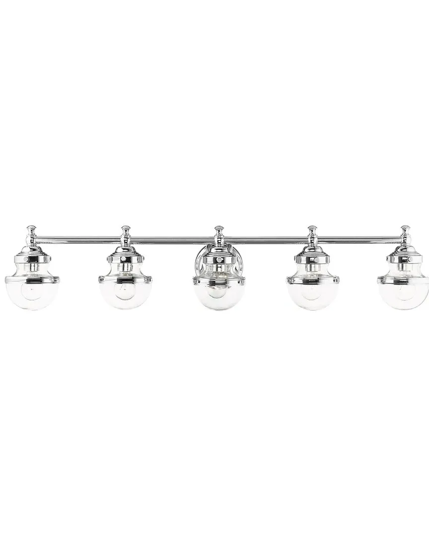 Oldwick 5-Light Vanity Sconce - Polished Chrome, Clear Glass