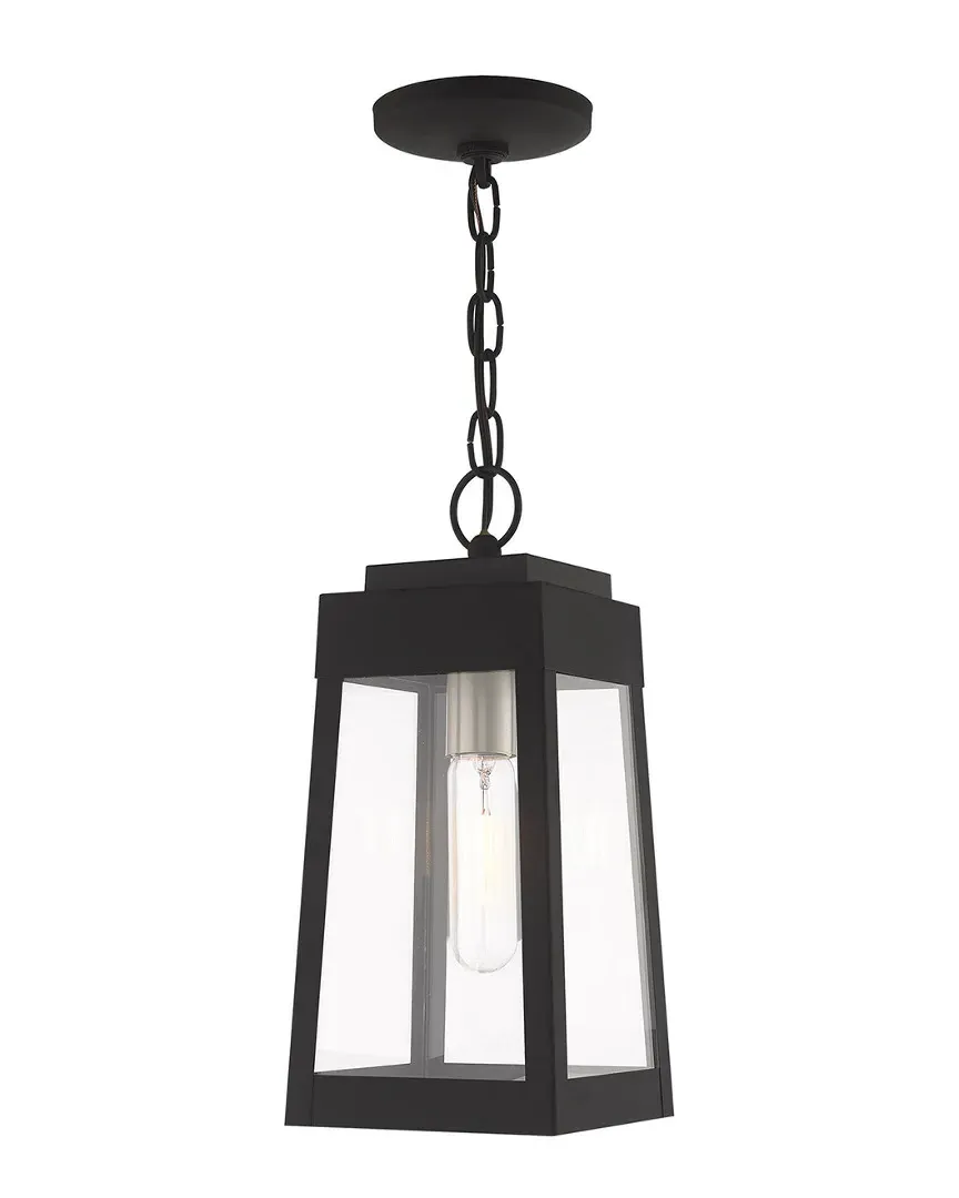 Oslo 1 Light Outdoor Pendant Lantern - Black, Brass