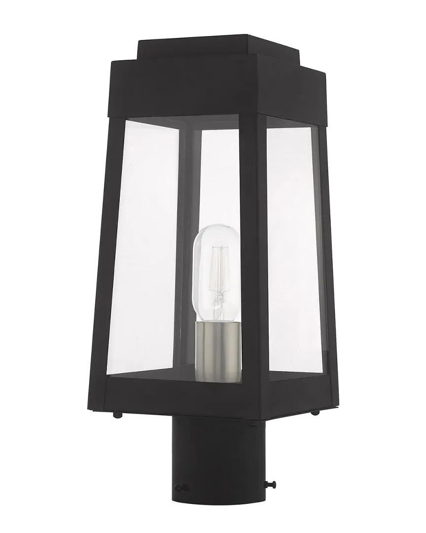 Oslo 1 Light Outdoor Post Top Lantern - Black, Brass image