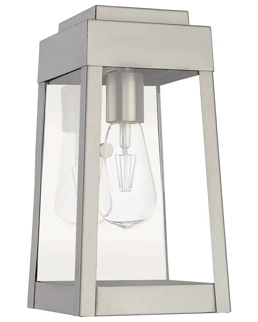 Oslo 1 Light Outdoor Wall Lantern - Brushed Nickel