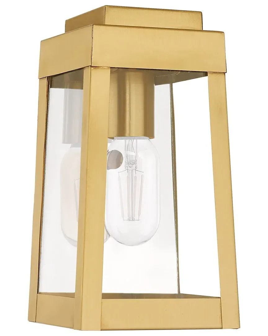 Oslo 1 Light Outdoor Wall Lantern - Satin Brass image