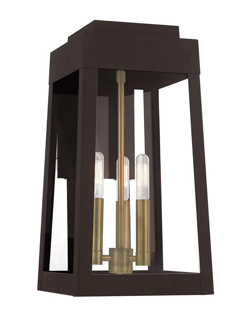 Oslo 3 Light Outdoor Wall Lantern - Bronze, Brass