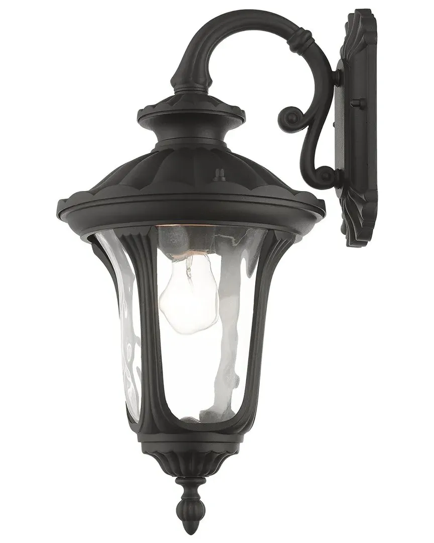 Oxford 1-Light Medium Outdoor Wall Lantern - Black, Aluminum