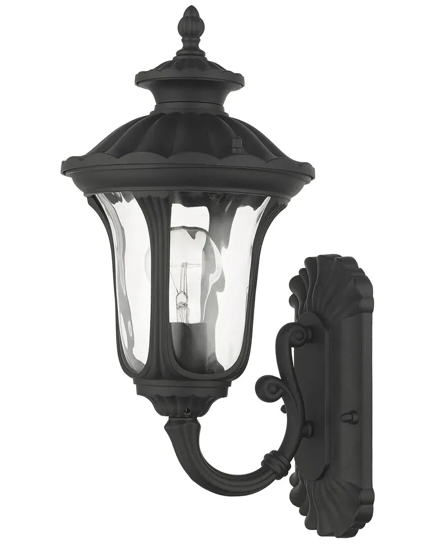 Oxford 1-Light Small Outdoor Wall Lantern - Black, Aluminum
