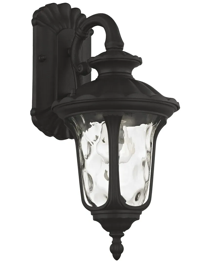 Oxford 1-Light Small Outdoor Wall Lantern - Black, Aluminum