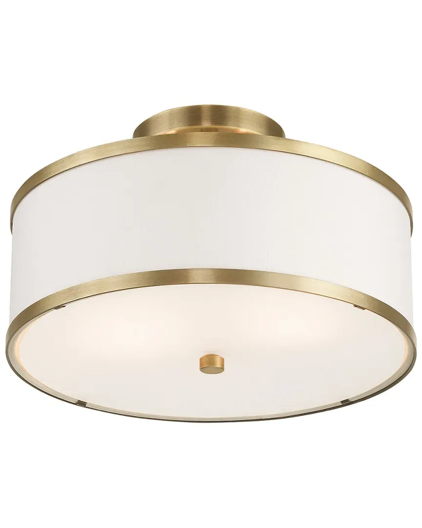 Park Ridge 2-Light Ceiling Mount - Antique Brass, Steel
