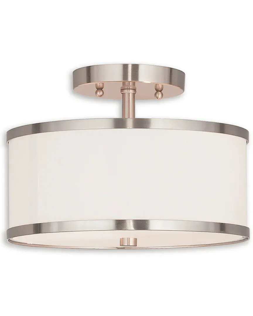 Park Ridge 2-Light Ceiling Mount - Brushed Nickel, Steel