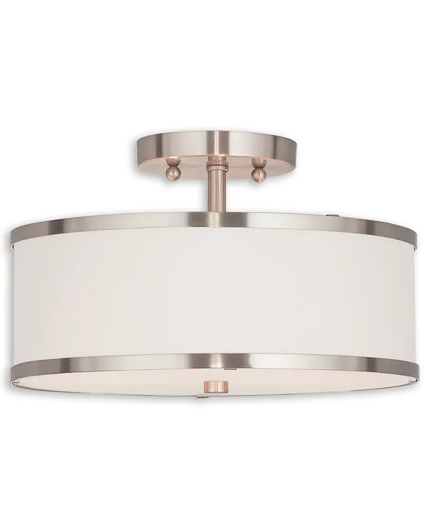 Park Ridge 2-Light Ceiling Mount - Brushed Nickel, Steel