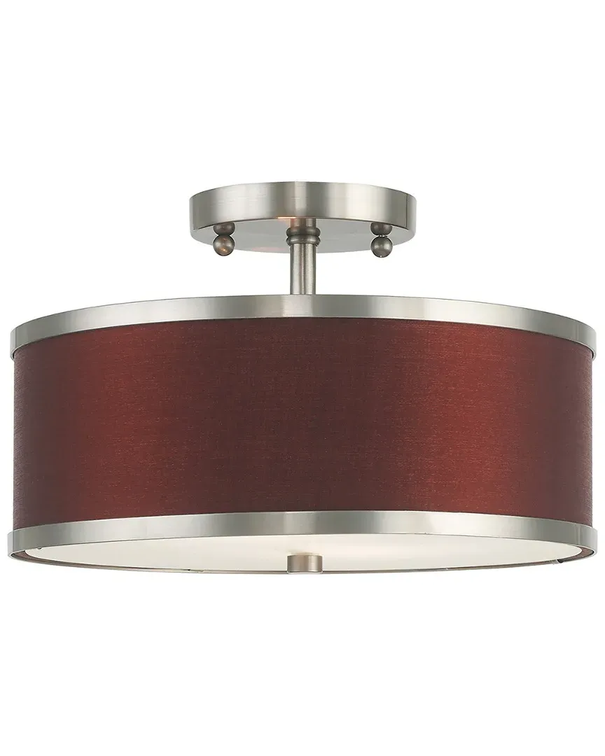 Park Ridge 2-Light Ceiling Mount - Brushed Nickel, Steel