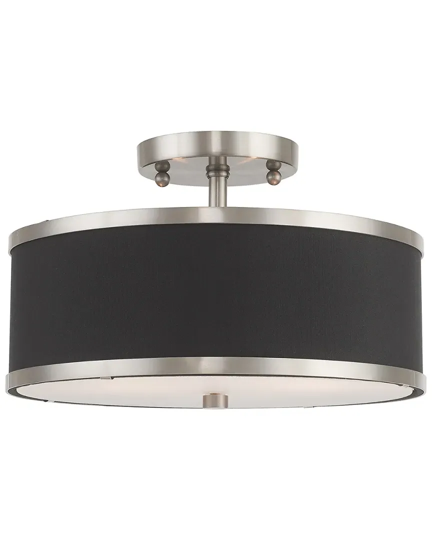 Park Ridge 2-Light Ceiling Mount - Brushed Nickel, Steel