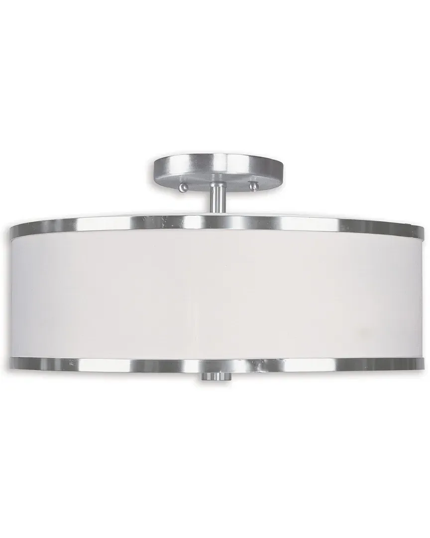 Park Ridge 3-Light Ceiling Mount - Brushed Nickel, Steel