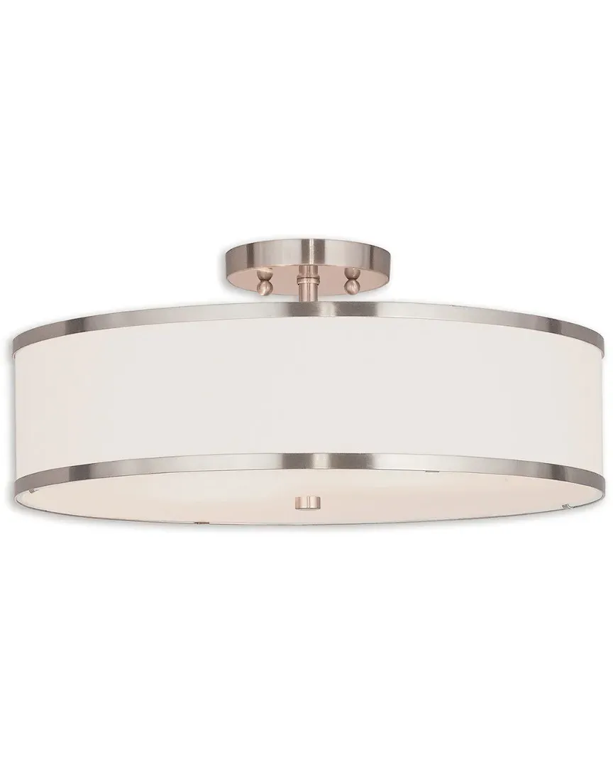 Park Ridge 3-Light Ceiling Mount - Brushed Nickel, Steel