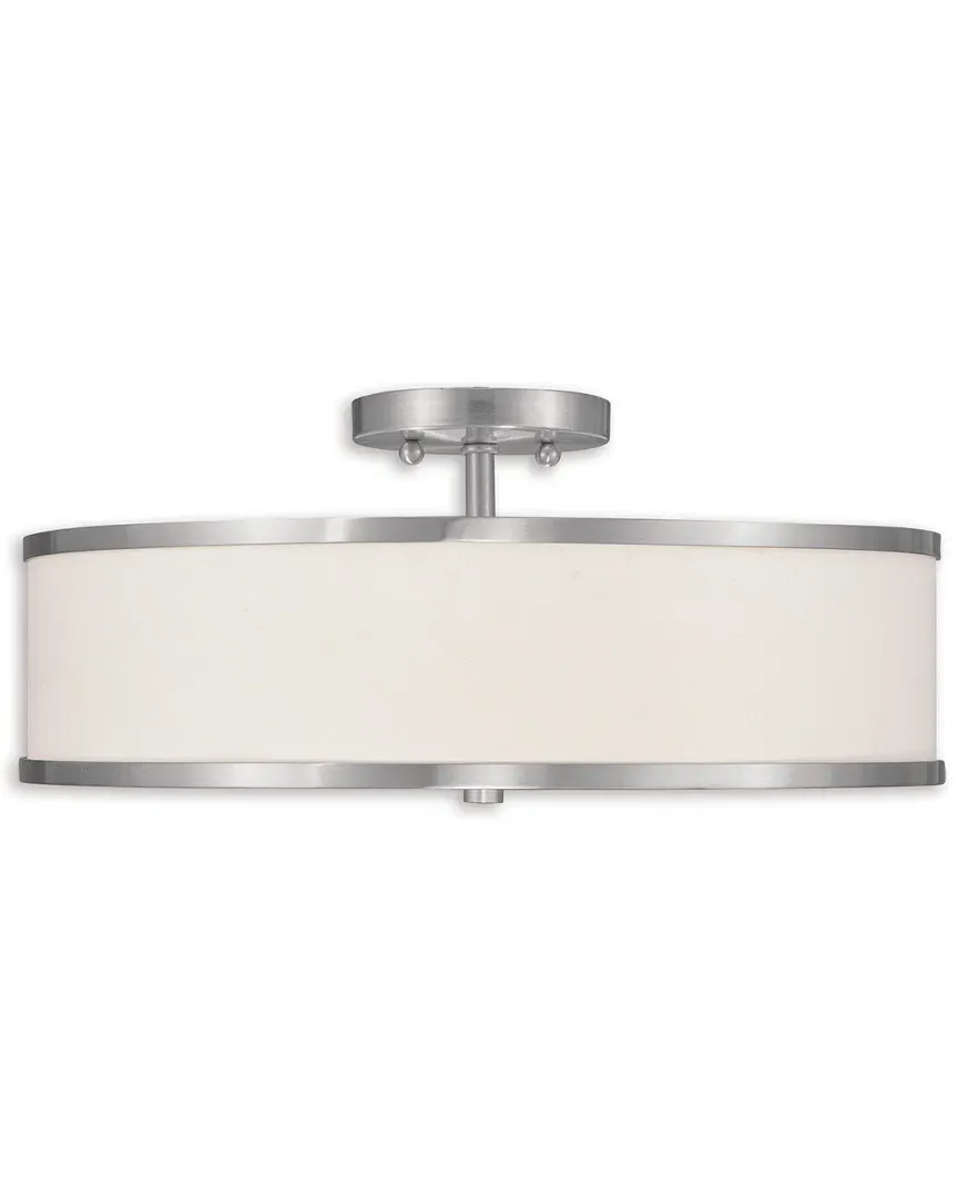 Park Ridge 3-Light Ceiling Mount - Brushed Nickel, Steel