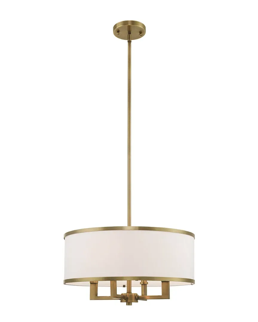 Park Ridge 4-Light Pendant Chandelier - Antique Brass, Steel