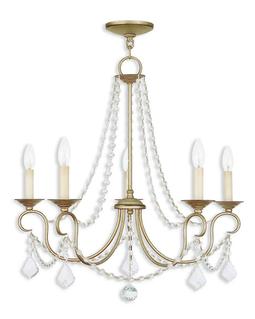 Pennington 5-Light Chandelier - Antique Silver Leaf, Steel image