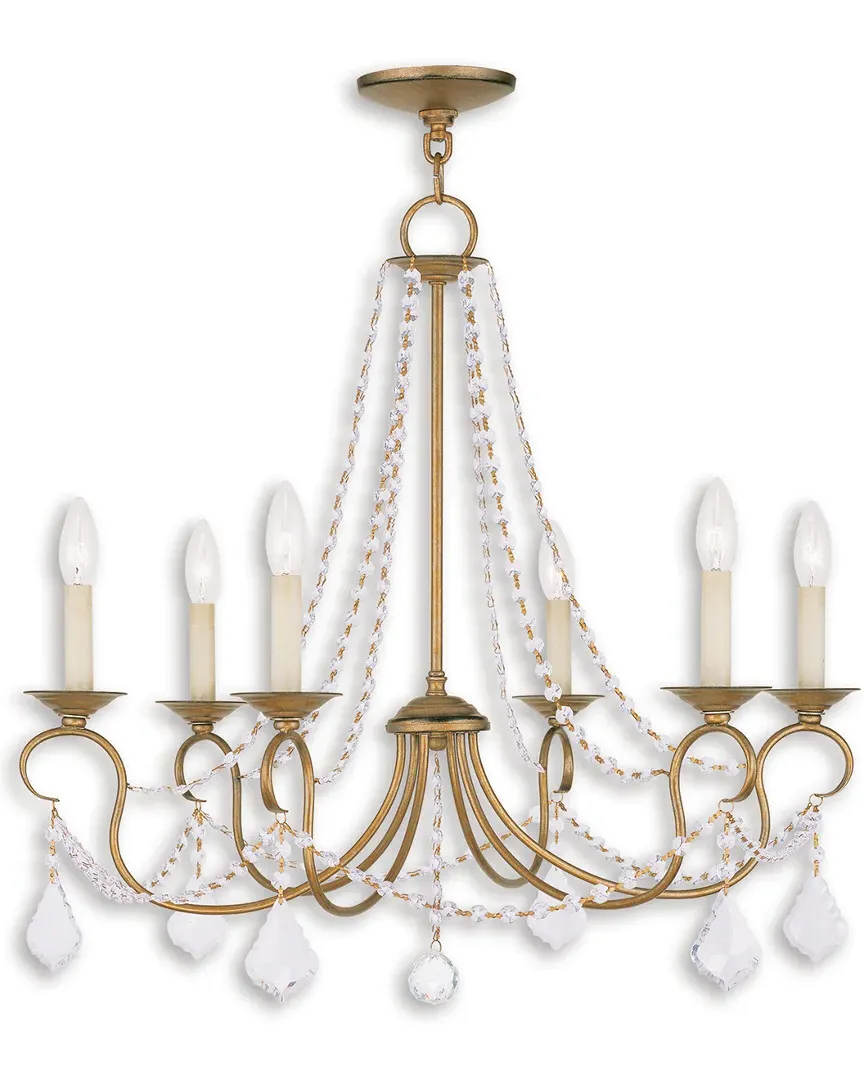 Pennington 6-Light Chandelier - Antique Gold Leaf, Steel