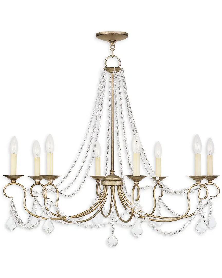 Pennington 8-Light Chandelier - Antique Silver Leaf, Steel