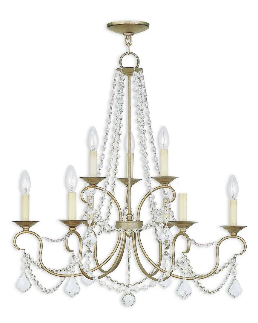 Pennington 9-Light Chandelier - Antique Silver Leaf, Steel