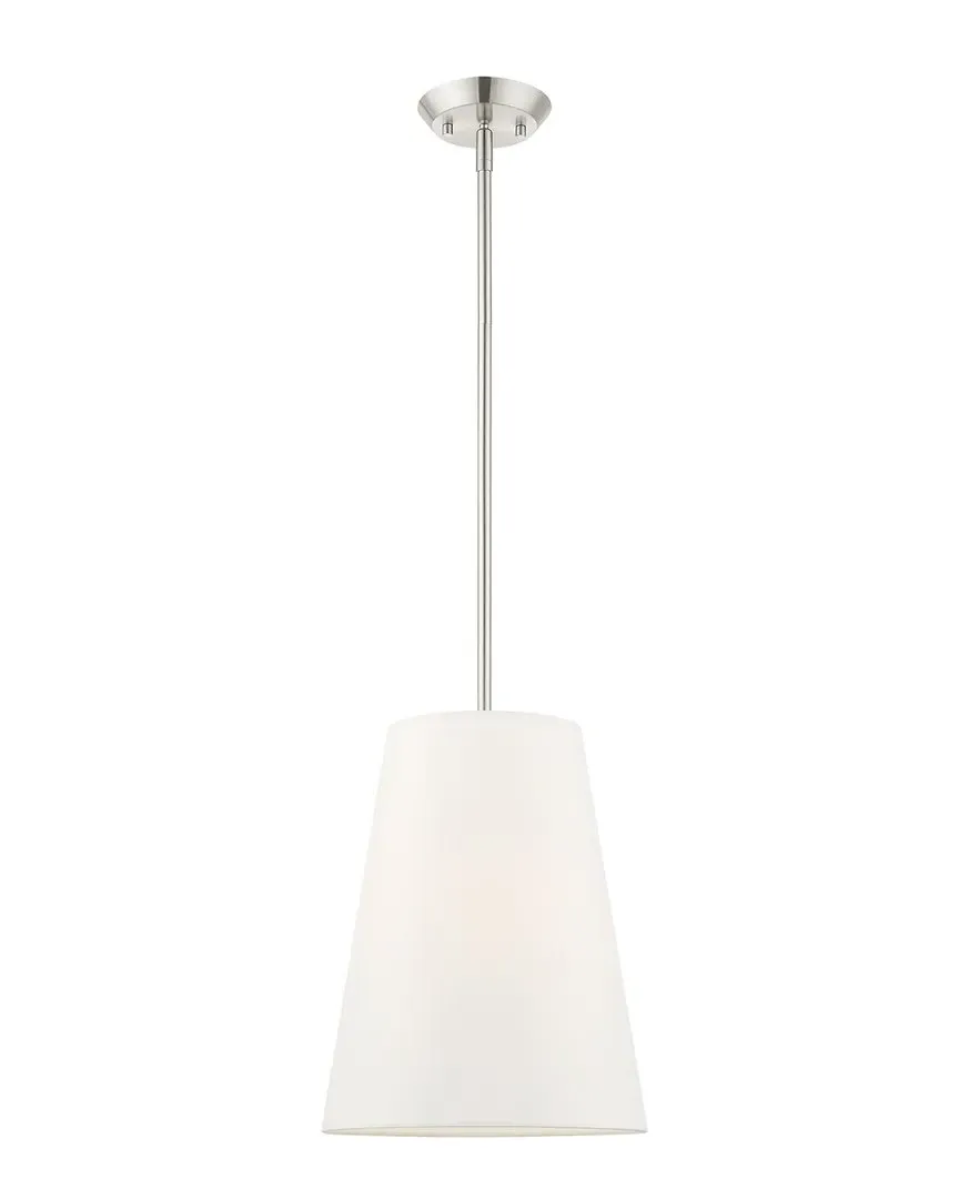 Prato 1-Light Pendant Light - Brushed Nickel, Fabric