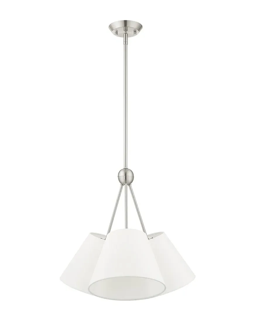 Prato 3-Light Cluster Chandelier - Brushed Nickel, Fabric