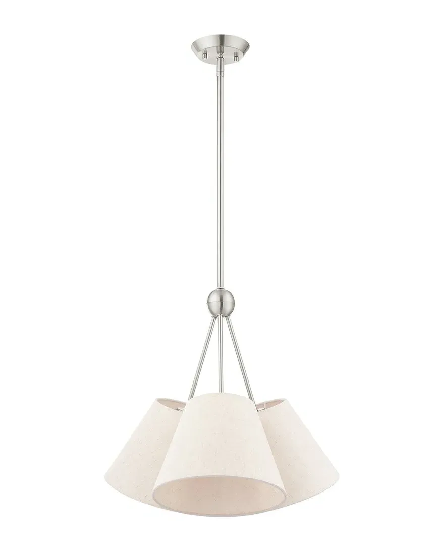Prato 3-Light Cluster Chandelier - Brushed Nickel, Fabric image