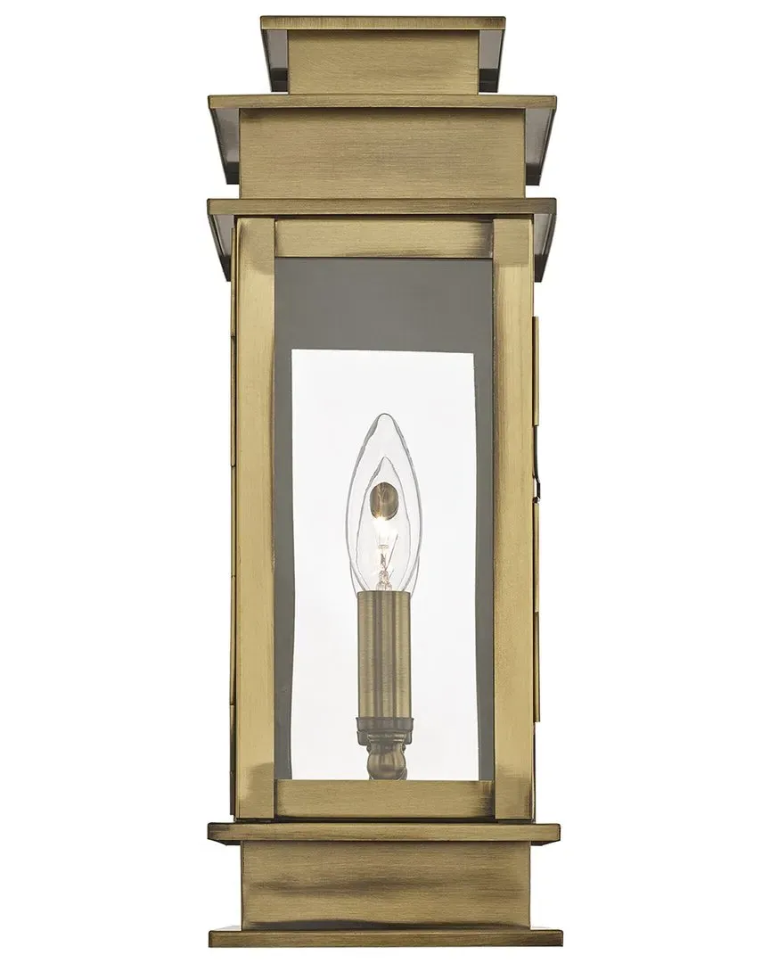 Princeton 1-Light Outdoor Wall Lantern - Antique Brass