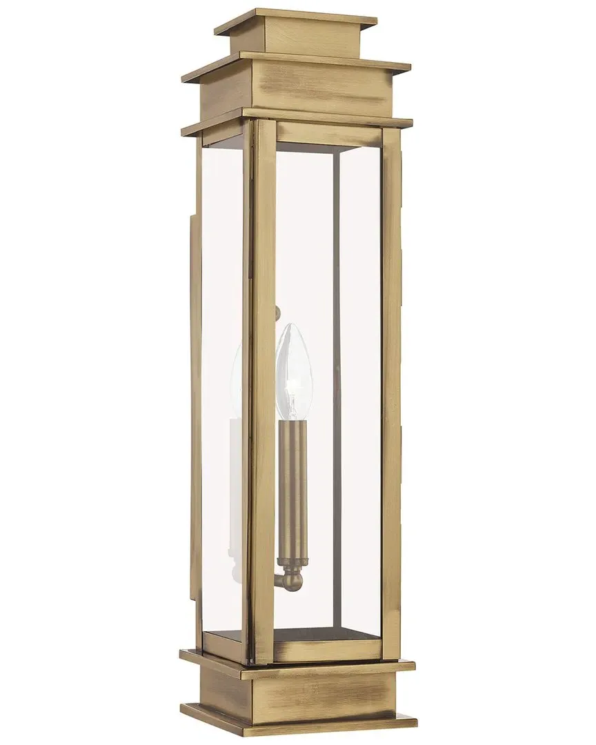Princeton 1-Light Outdoor Wall Lantern - Antique Brass