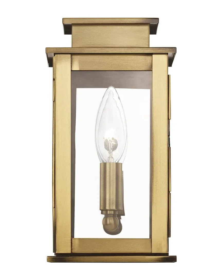 Princeton 1-Light Outdoor Wall Lantern - Antique Brass