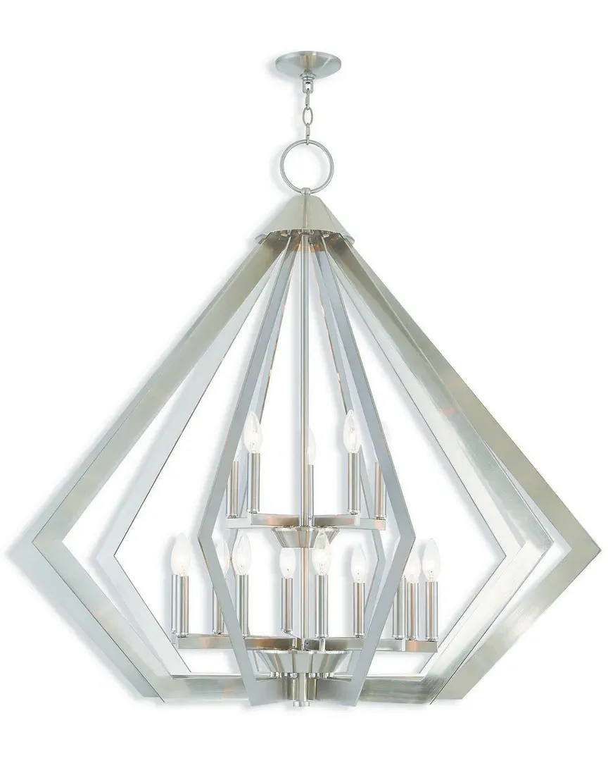 Prism 15-Light Foyer Chandelier - Brushed Nickel, Steel