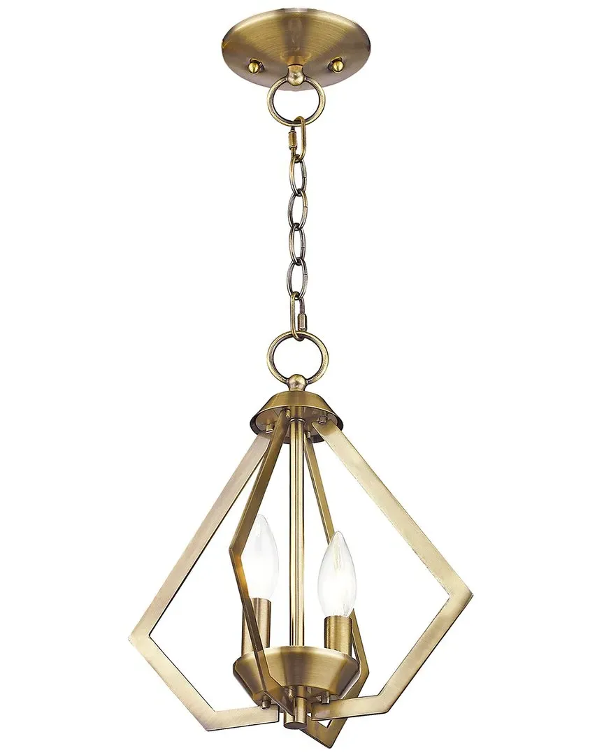 Prism 2-Light Mini Chandelier - Antique Brass, Steel image