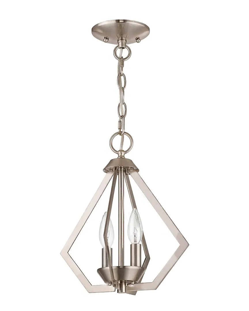 Prism 2-Light Mini Chandelier - Brushed Nickel, Steel