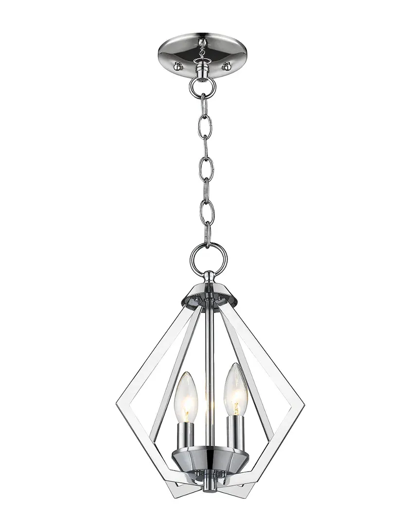 Prism 2-Light Mini Chandelier - Polished Chrome, Steel
