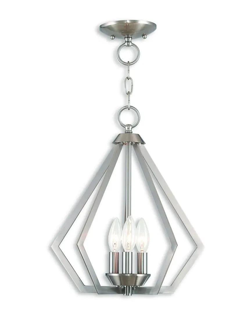Prism 3-Light Convertible Mini Chandelier - Brushed Nickel