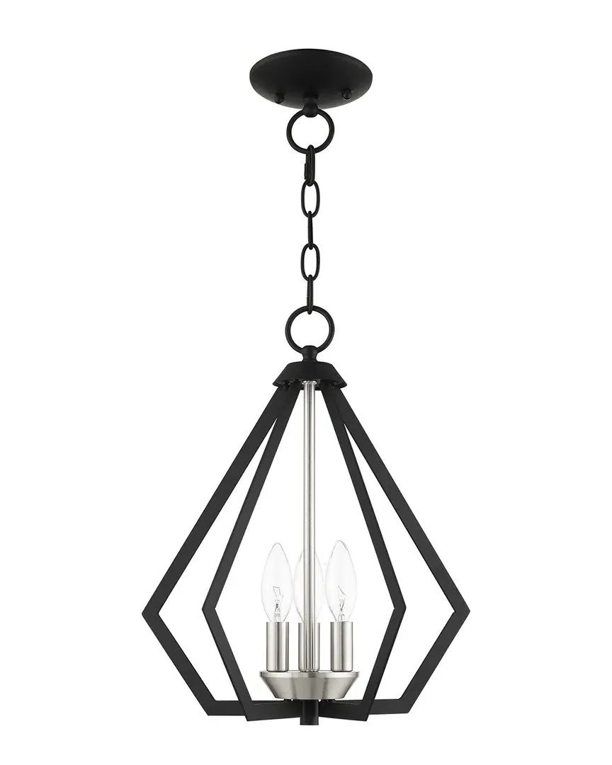 Prism 3-Light Convertible Semi Flush Pendant - Black, Steel