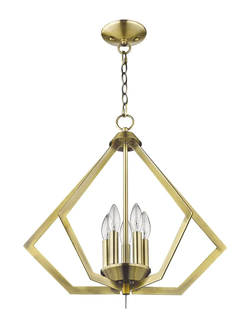 Prism 5-Light Chandelier - Antique Brass, Steel