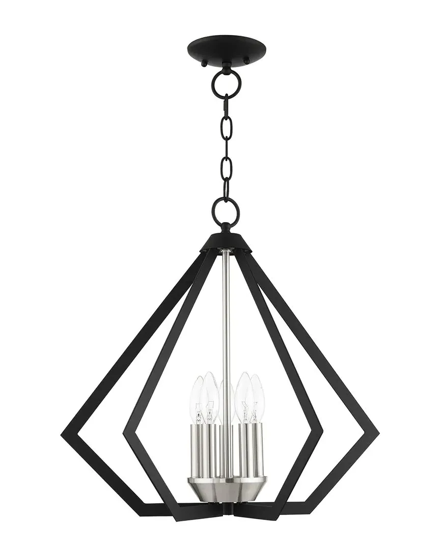 Prism 5-Light Diamond Chandelier - Black, Steel
