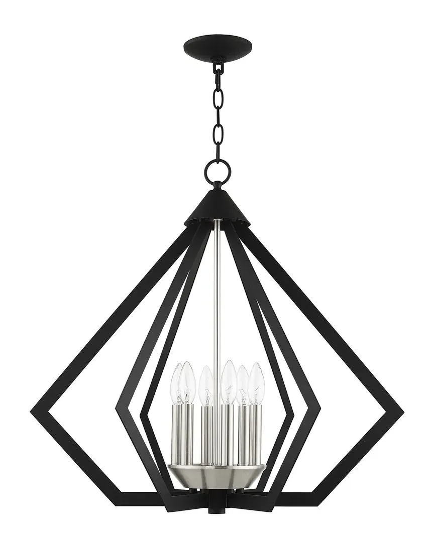 Prism 6-Light Diamond Chandelier - Black, Steel