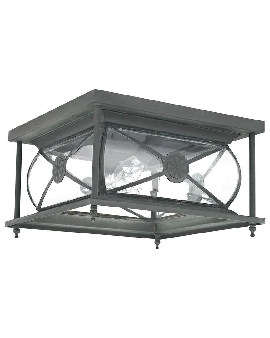 Providence 2-Light Outdoor Ceiling Mount - Charcoal, Glass