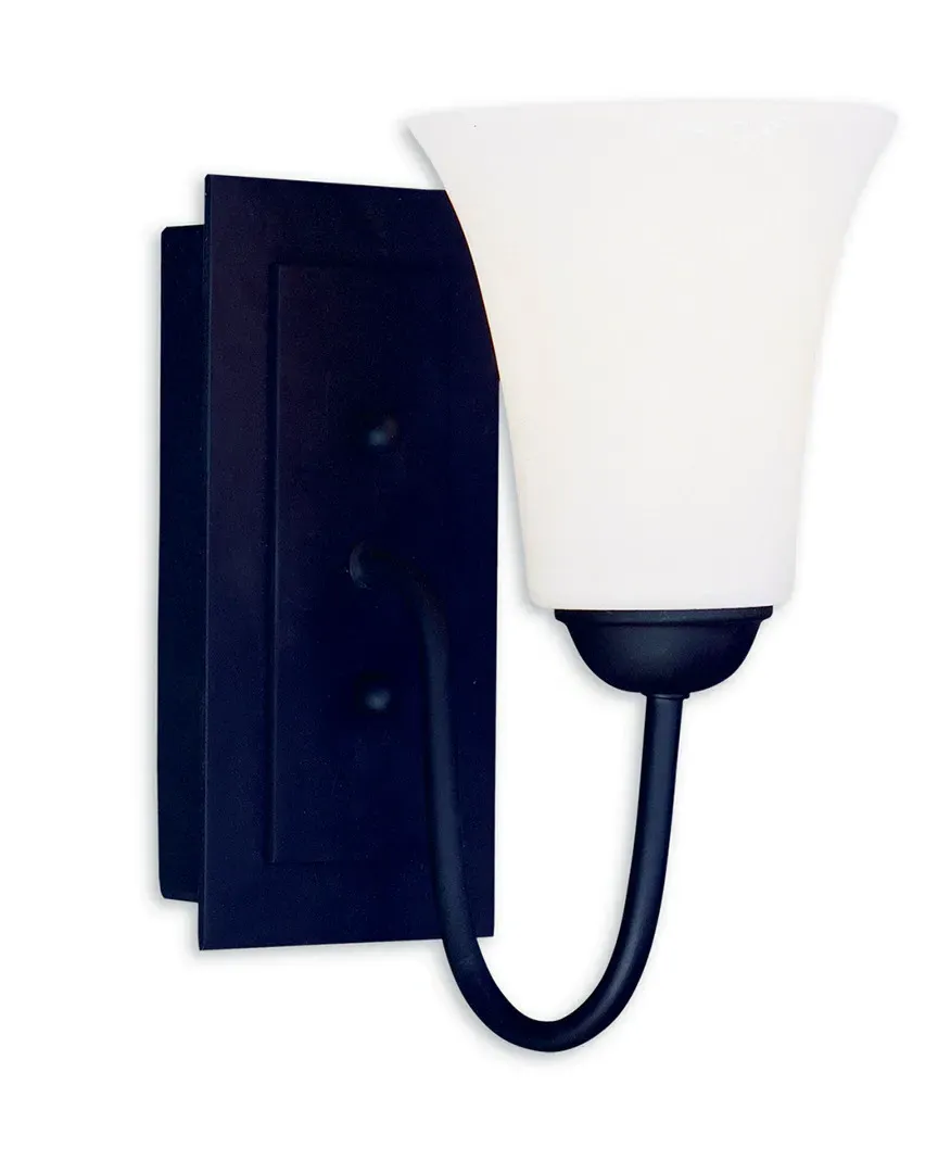 Ridgedale 1-Light Wall Sconce - Black, Steel