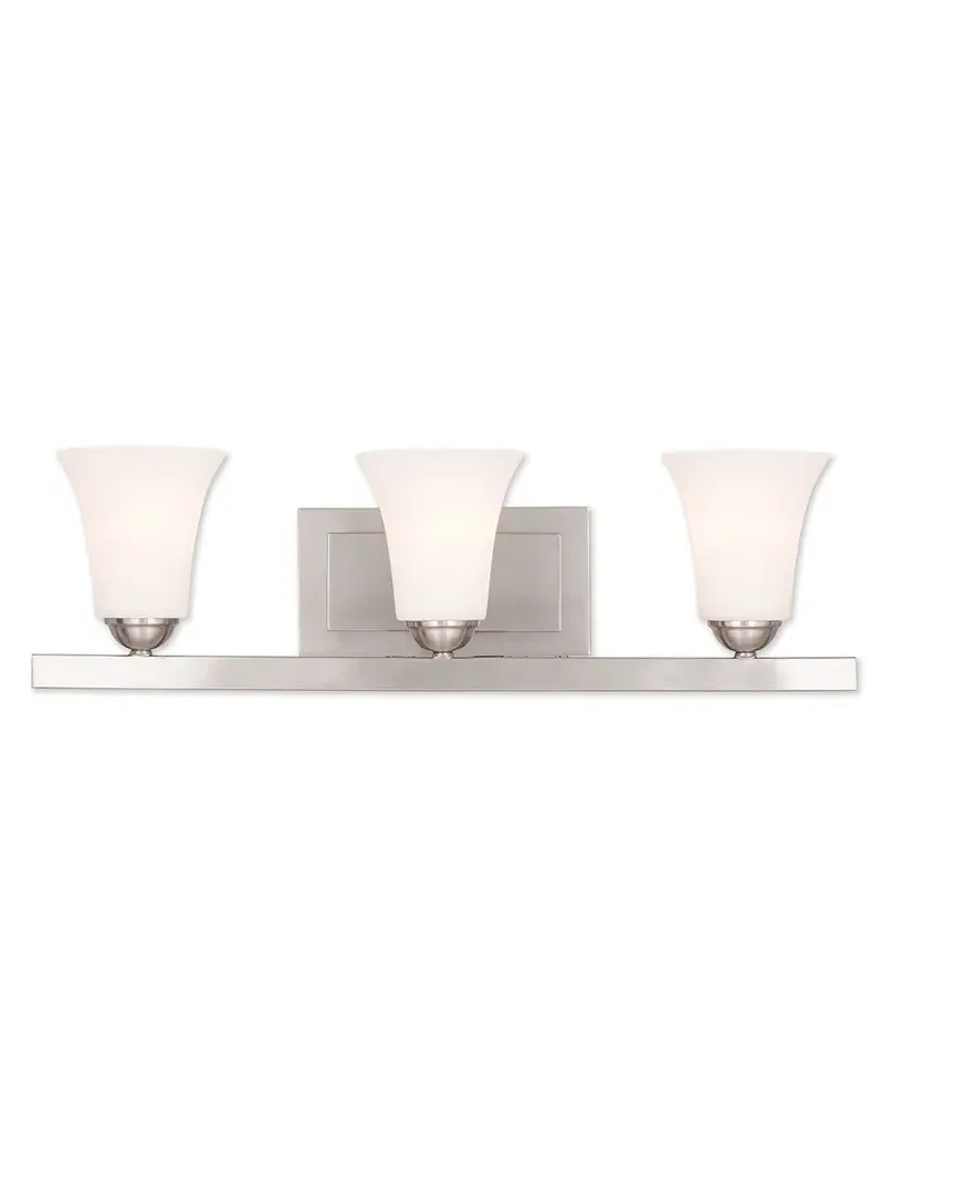 Ridgedale 3-Light Bath Vanity Light - Brushed Nickel, Steel