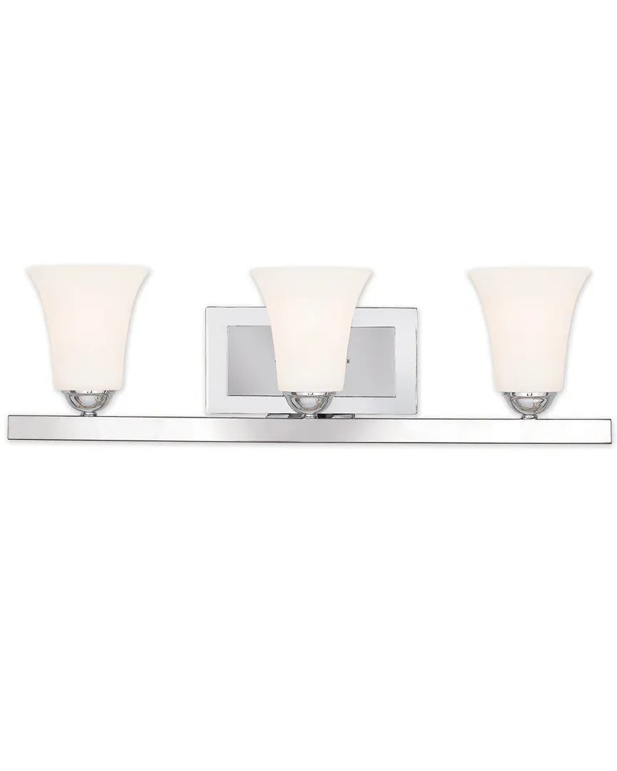Ridgedale 3-Light Bath Vanity Light - Polished Chrome, Steel