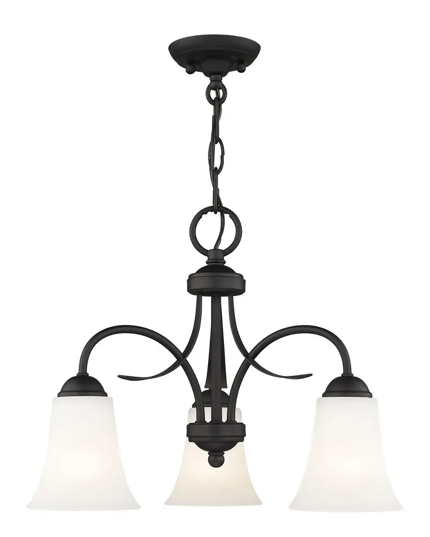 Ridgedale 3-Light Chain Hang Ceiling Mount - Black, Steel