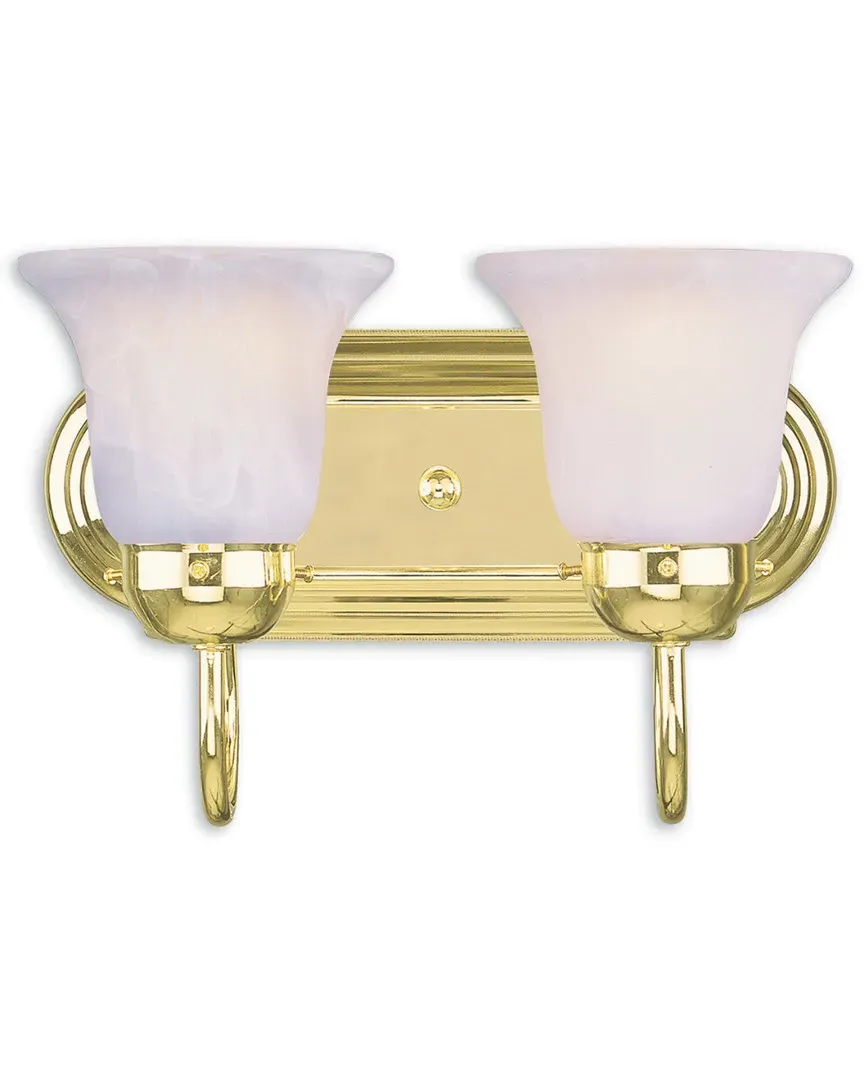 Riviera 2-Light Bath Light - Polished Brass, Steel