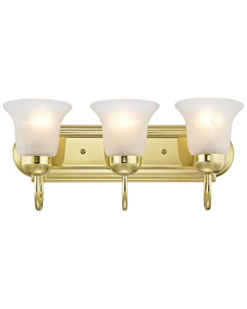 Riviera 3-Light Bath Light - Polished Brass, Steel