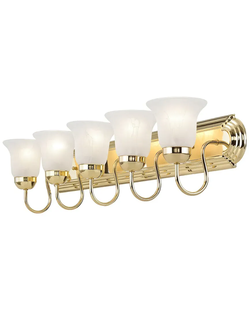 Riviera 5-Light Bath Light - Polished Brass, Steel