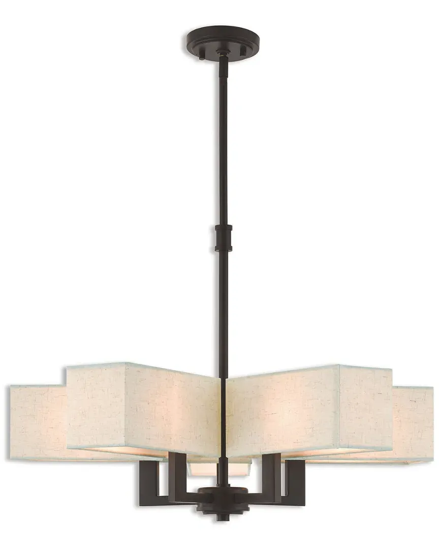 Rubix 5 Light Chandelier - Bronze, Steel image