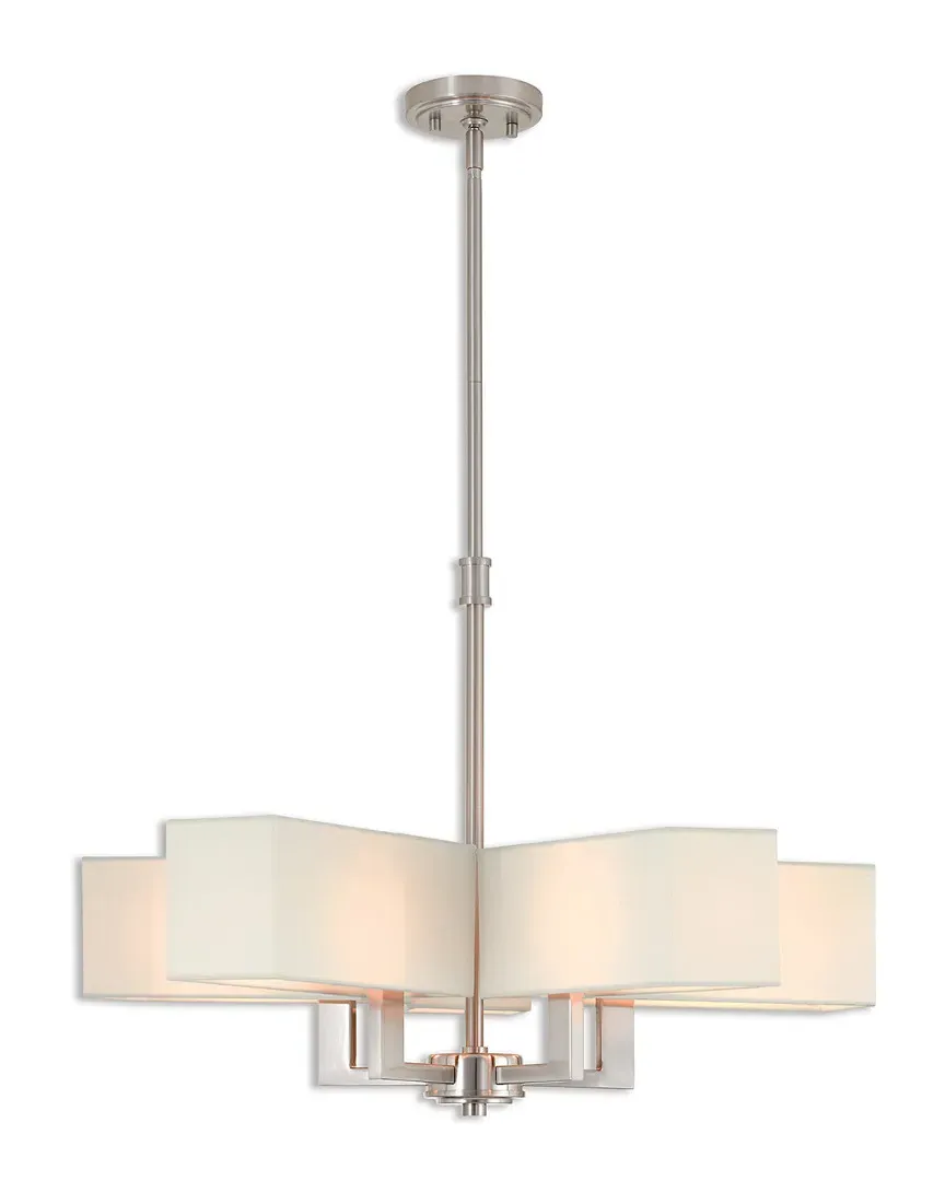 Rubix 5 Light Chandelier - Brushed Nickel, Steel