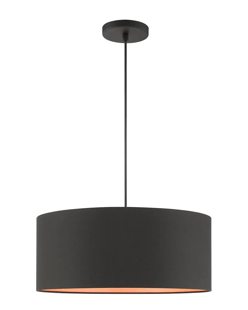 Sentosa 3-Light Pendant - Black, Fabric
