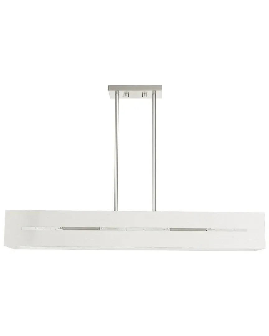 Soma 4 Light Linear Chandelier - Brushed Nickel, Steel