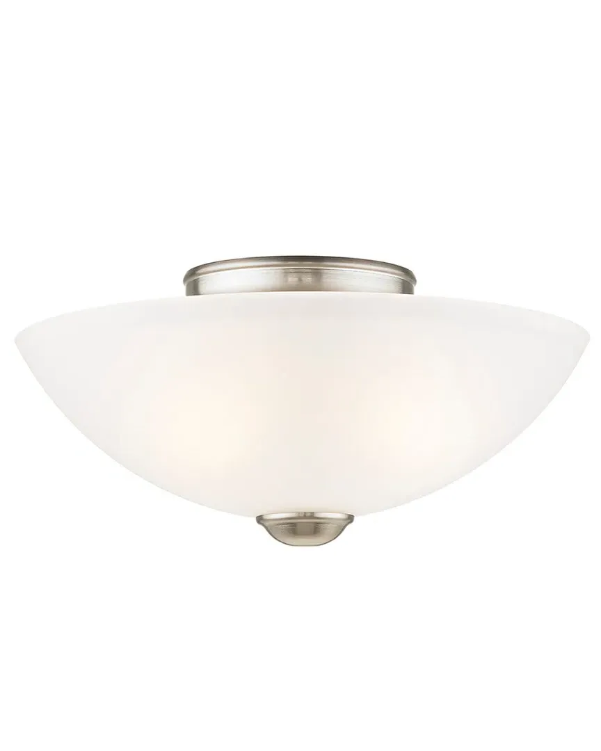 Somerset 2-Light Ceiling Mount - Brushed Nickel, Steel